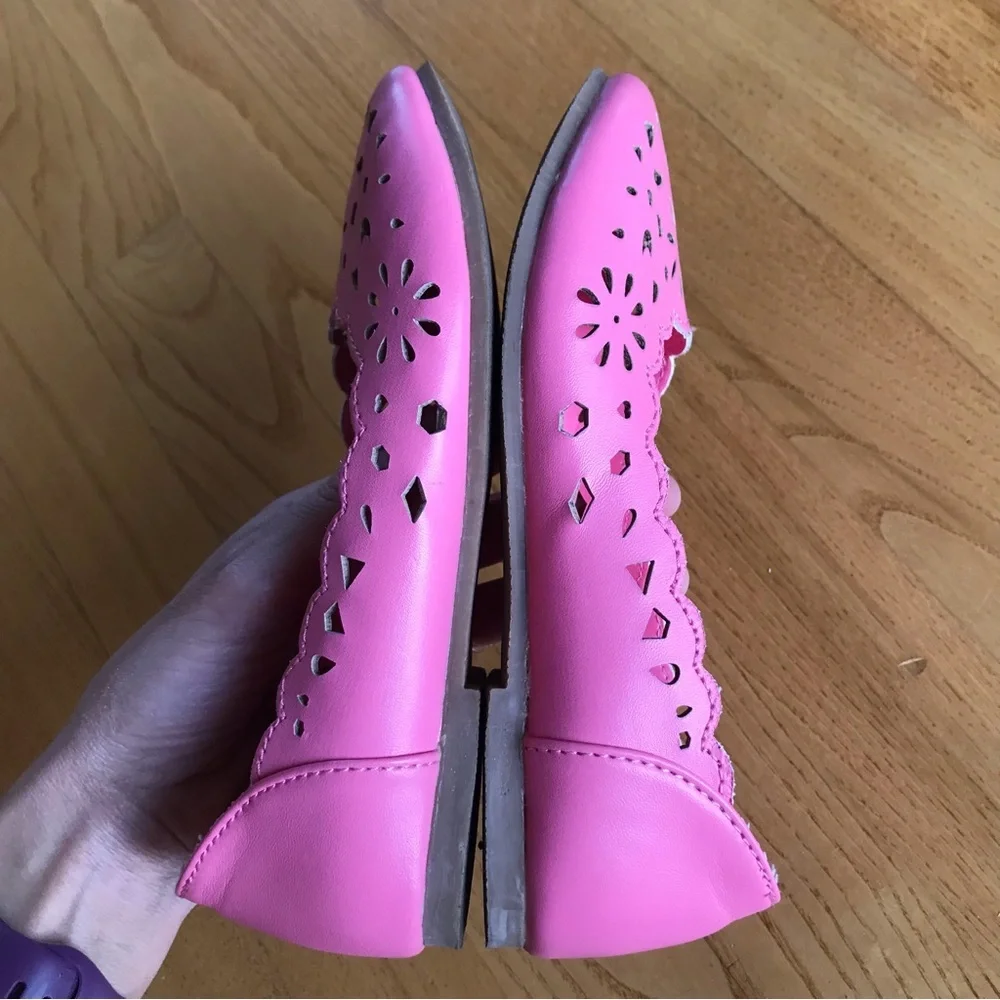 Gymboree pink Easter dress shoes flats youth big kid girls starburst deco size 1